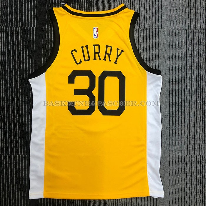 Maillot Golden State Warriors Stephen Curry NO 30 Earned Jaune